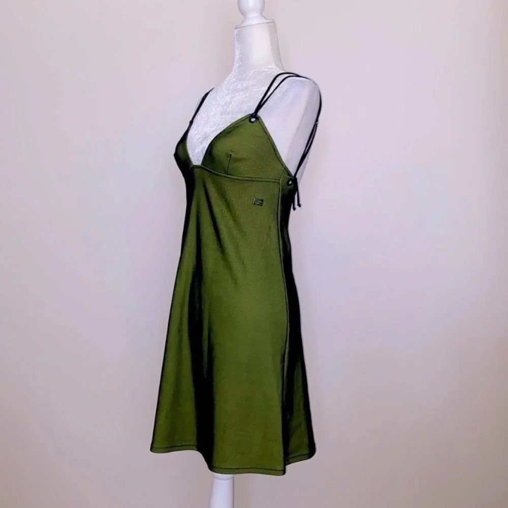 Y2K Fendi lime Green with black micro mesh Mini Dress - Picture 3 of 16